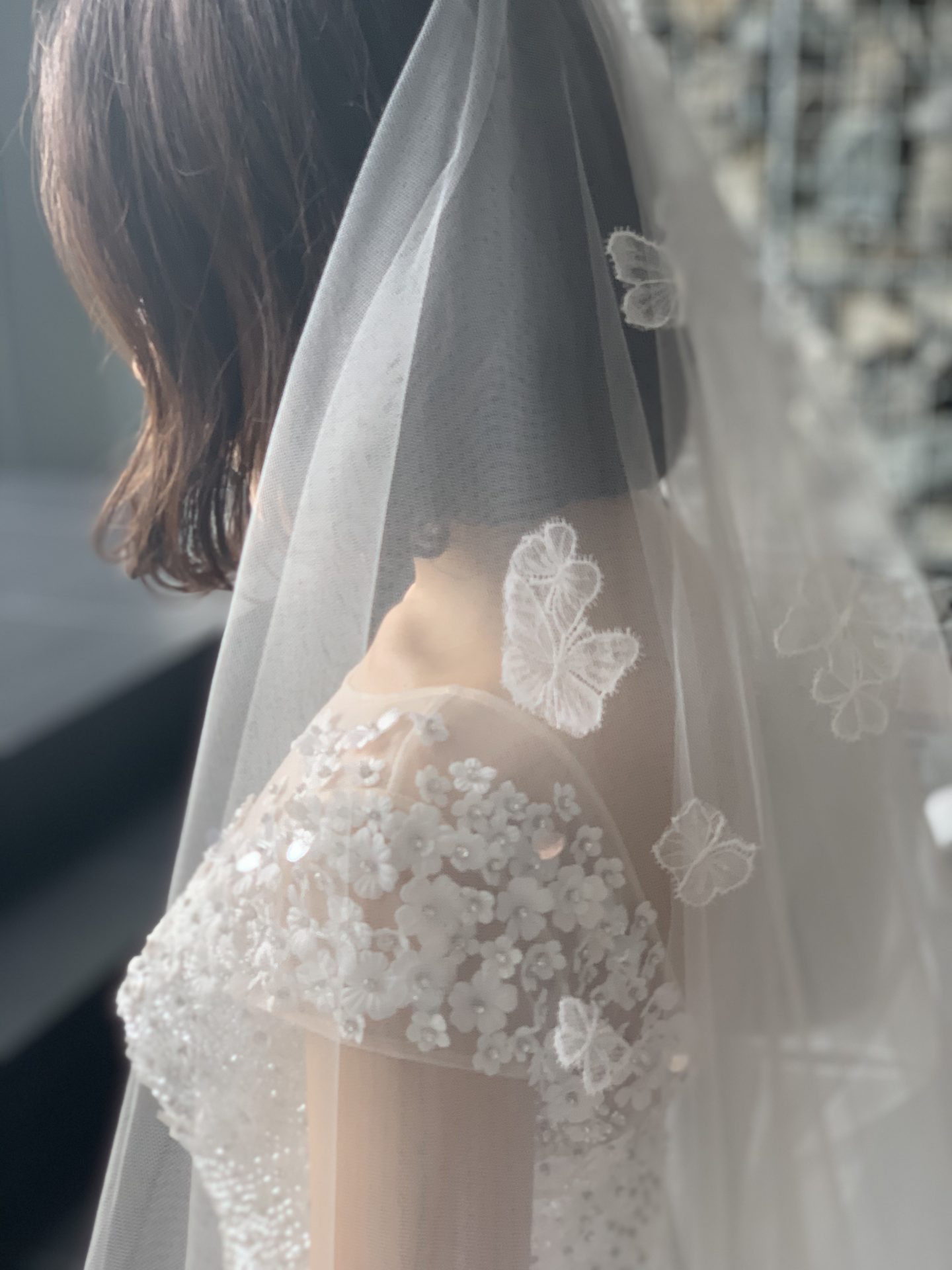 結婚式THE TREAT DRESSING 花柄刺繍入りロングベール - ウェディング