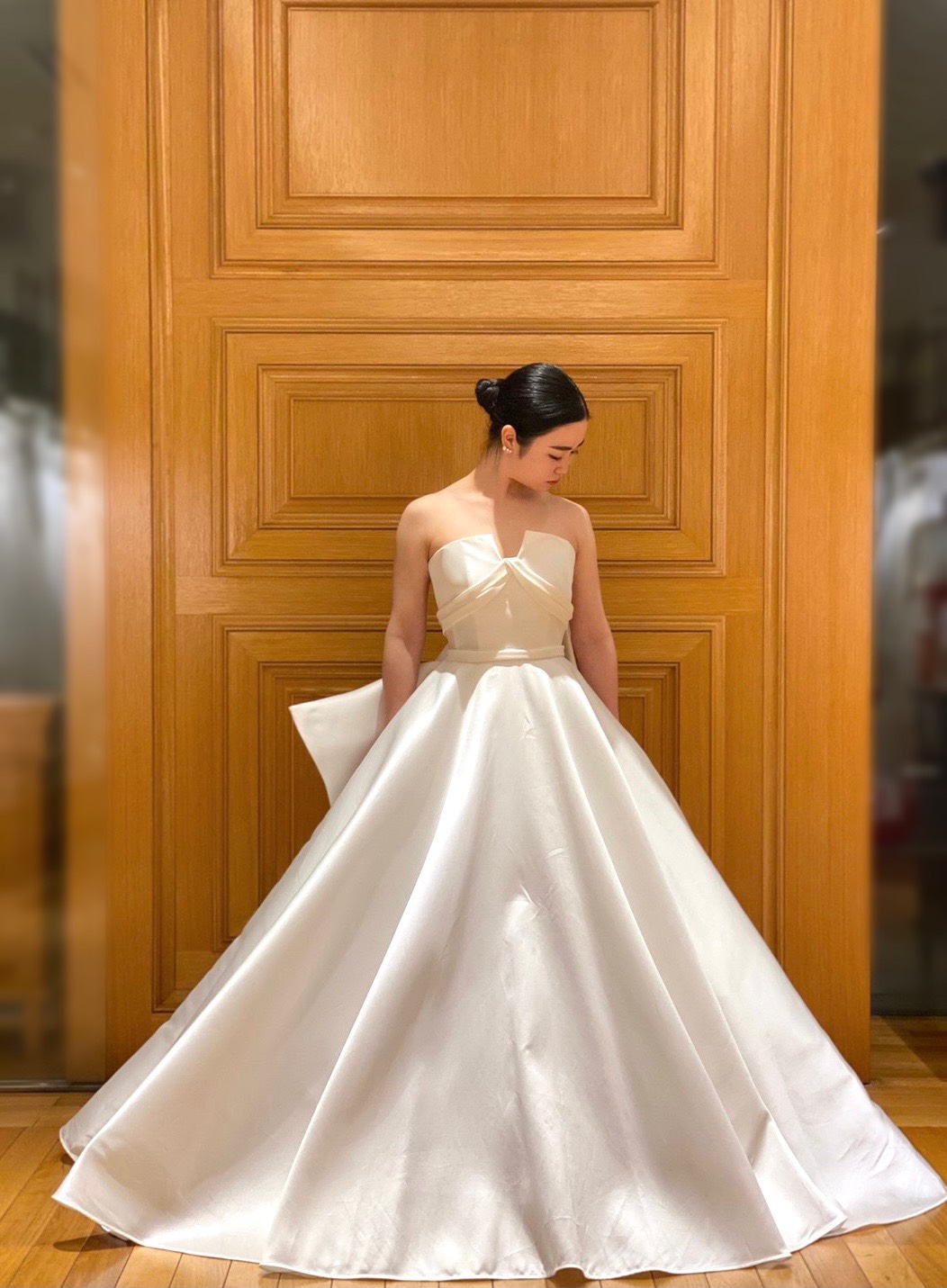 ウェディングドレス 結婚式 前撮り アントニオリーヴァ風 サテンドレス-