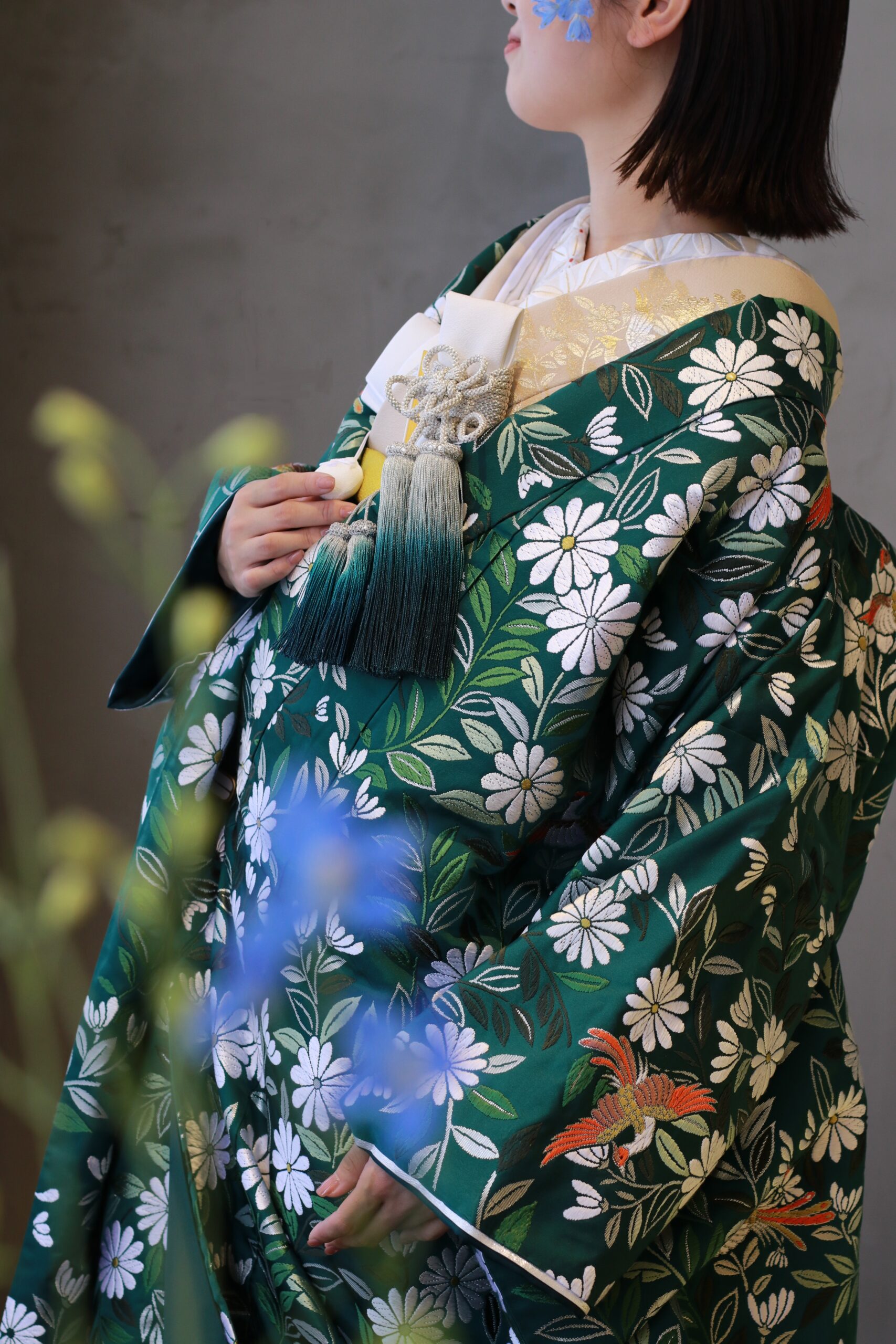 東京エリアのお色直しにおすすめ緑の色打掛～トリート オリジナル着物